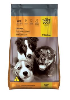 THREE DOGS PREMIUM ESPECIAL ORIGINAL FILHOTES RAÇAS MÉDIAS E GRANDES 15KG