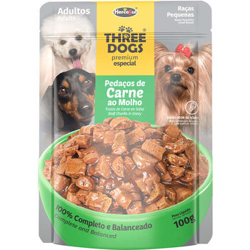 SACHÊ THREE DOGS ADULTOS RAÇAS PEQUENAS 100G