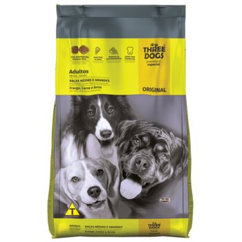 THREE DOGS PREMIUM ESPECIAL ORIGINAL ADULTOS RAÇAS MÉDIAS E GRANDES 15 KG