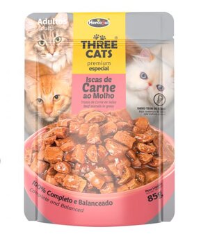 SACHÊ THREE CATS ADULTOS CARNE