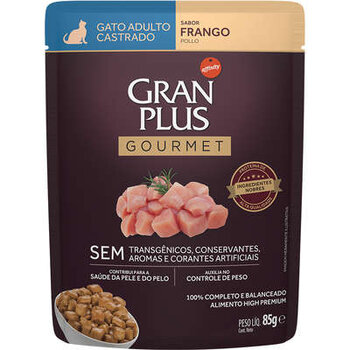 GRANPLUS GOUMERT SACHÊ  ADULTO CASTRADO FRANGO 85G