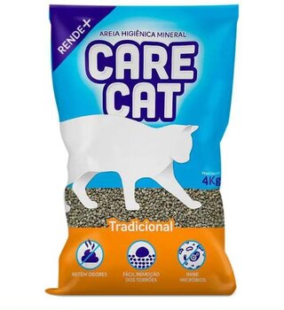 AREIA HIGIÊNICA  CARE CAT TRADICIONAL 4 KG