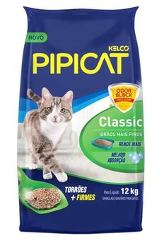 AREIA HIGIÊNICA PIPICAT CLASSIC 12KG