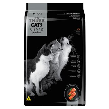 THREE CATS SUPER PREMIUM GATOS CASTRADOS - SALMÃO 15KG