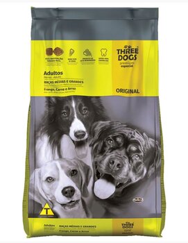 THREE DOGS PREMIUM ESPECIAL ORIGINAL ADULTOS RAÇAS MÉDIAS E GRANDES 10,1KG