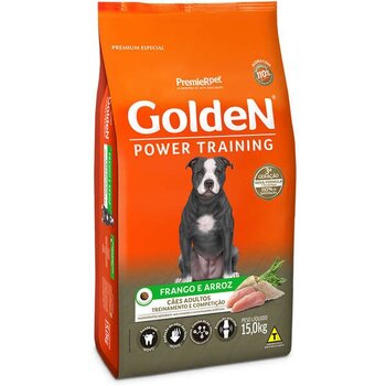 GOLDEN POWER TRAINING CÃES ADULTOS FRANGO E ARROZ 15KG