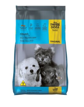 THREE DOGS PREMIUM ESPECIAL ORIGINAL FILHOTES RAÇAS PEQUENAS E MINIS 15KG