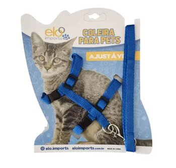 COLEIRA PEITORAL PARA GATOS COM GUIA - SORTIDAS